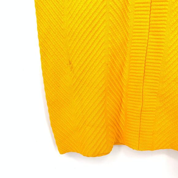 Herve Leger Ottoman Scoop-Neck Ribbed Mini Dress Womens Sz M Golden Yellow - Picture 3 of 8